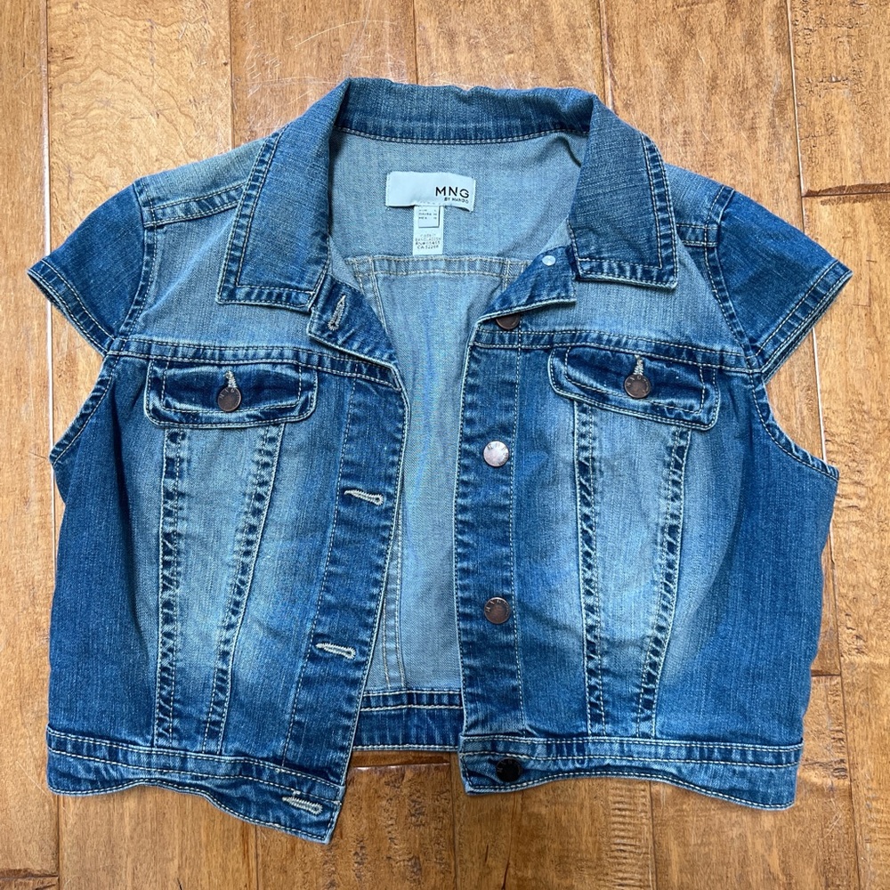 Denim Vest with Button Closure